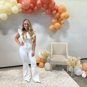 Flying Tomato White Ruffle Sleeve Jumpsuit